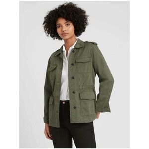 Banana Republic Army Green Twill Utility Jacket Chore Style Size SP